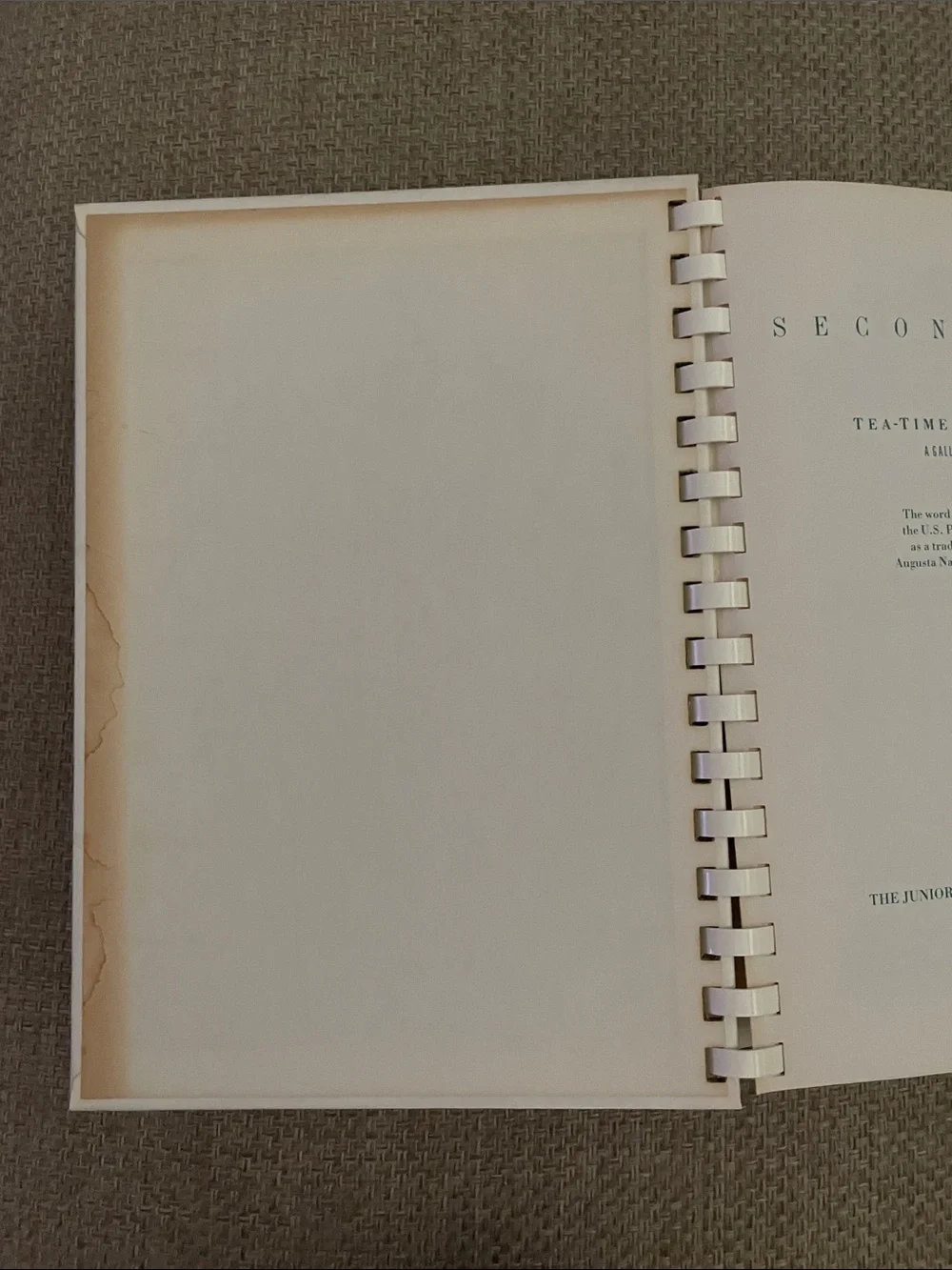 Second Round Tea-Time at the Masters Cookbook First Printing 1988